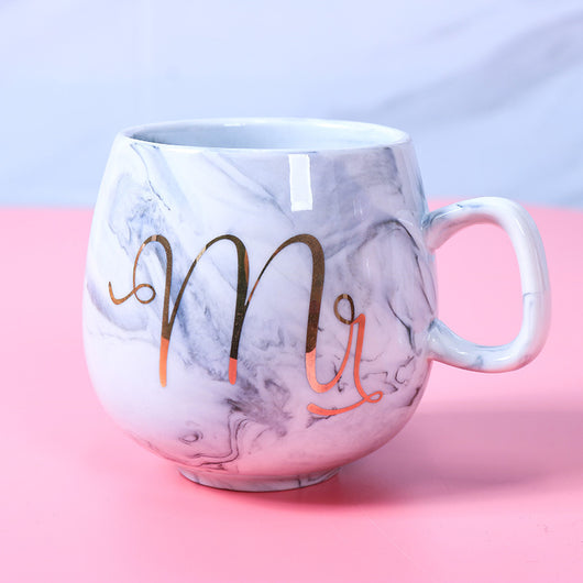Taza de Cerámica para Parejas con Patrón Mármol