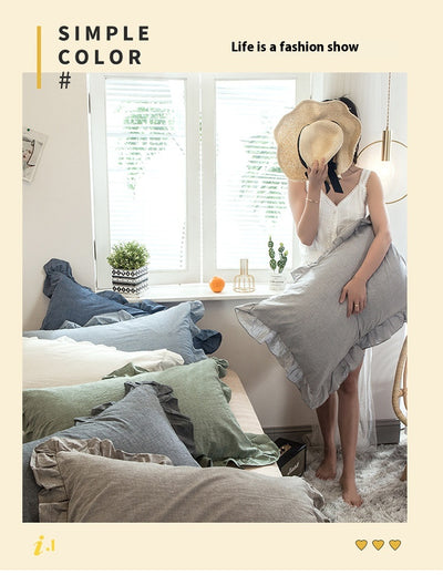Funda de Almohada 100% Algodón con Volantes - Individual Lavado - Image 39