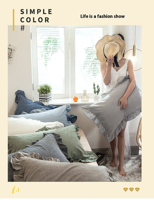 Funda de Almohada 100% Algodón con Volantes - Individual Lavado - Image 39
