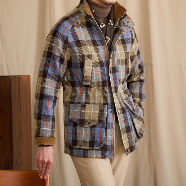 Chaqueta de Caza Slim Fit con Cuello de Pie y Cinturón