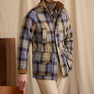 Chaqueta de Caza Slim Fit con Cuello de Pie y Cinturón