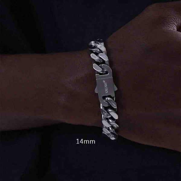 Pulsera Cubana Doble Cara Cepillada para Hombre - Estilo Casual