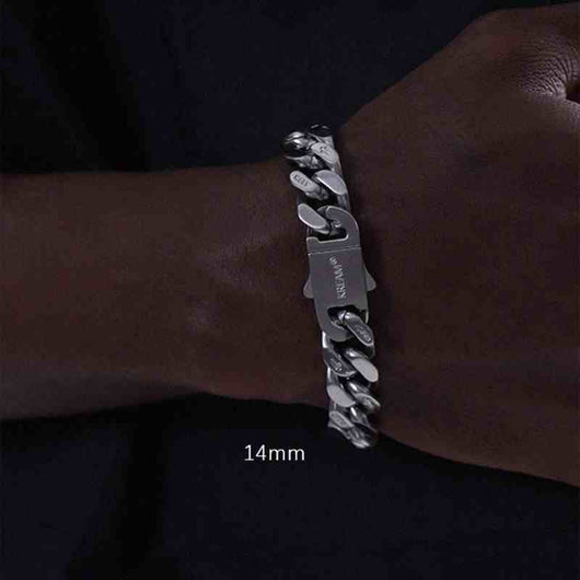 Pulsera Cubana Doble Cara Cepillada para Hombre - Estilo Casual - Image 2
