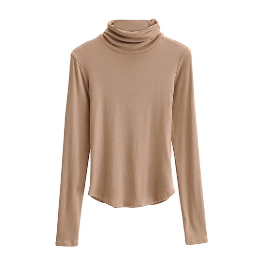 Polera Cuello Alto Ajustado Liso - Prenda Base Versátil