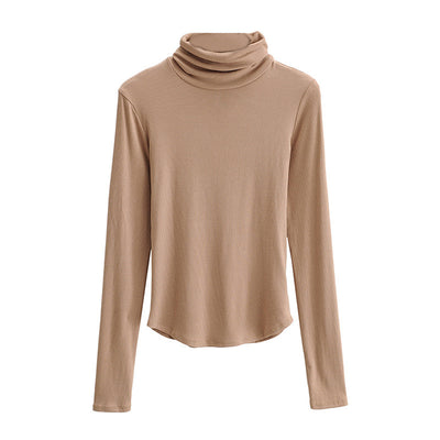 Polera Cuello Alto Ajustado Liso - Prenda Base Versátil