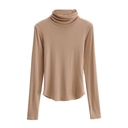 Polera Cuello Alto Ajustado Liso - Prenda Base Versátil