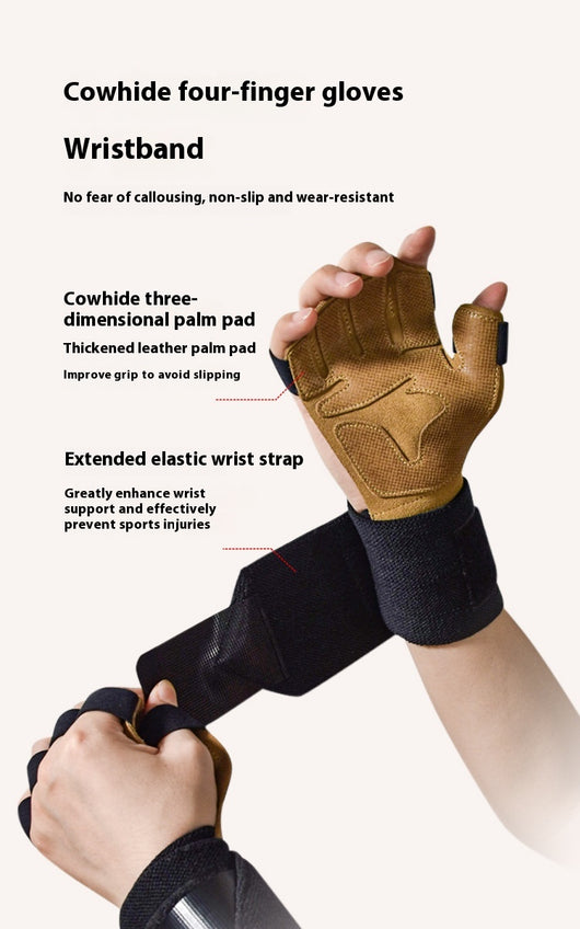 Guantes de Fitness de Cuero Genuino con Agarre Antideslizante - Image 11