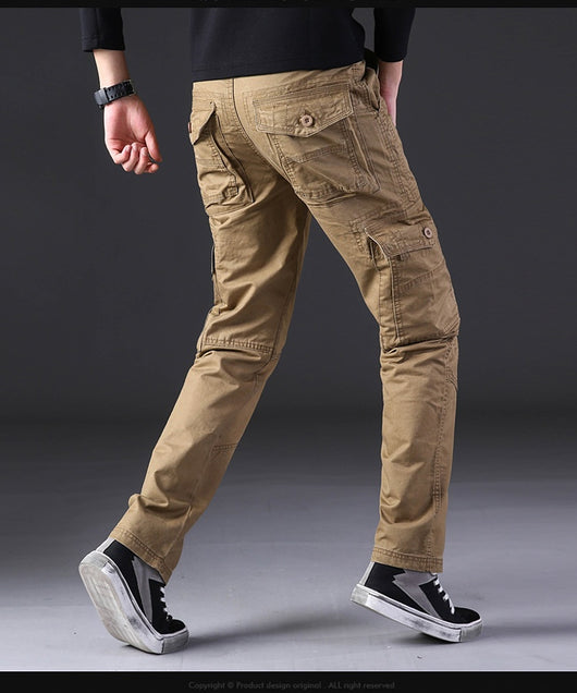 Pantalones de Trabajo Hombre Algodón Puro Bolsillos Múltiples Corte Recto - Image 15