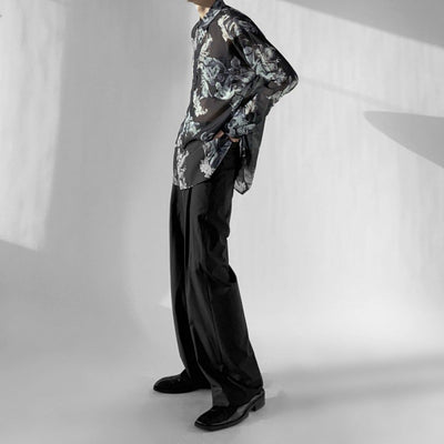 Camisa Estampada Suelta en Seda de Hielo para Hombre - Image 6