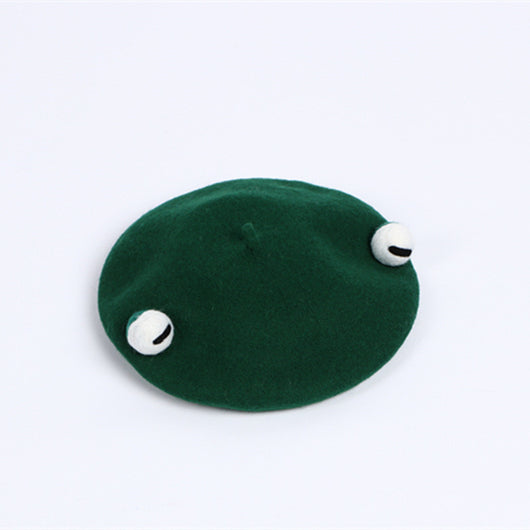 Boina de Fieltro de Lana Artesanal - Rana Divertida Verde, Regalo Perfecto - Image 4