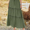 Vestido Maxi Plisado de Cintura Alta Elástica para Mujer