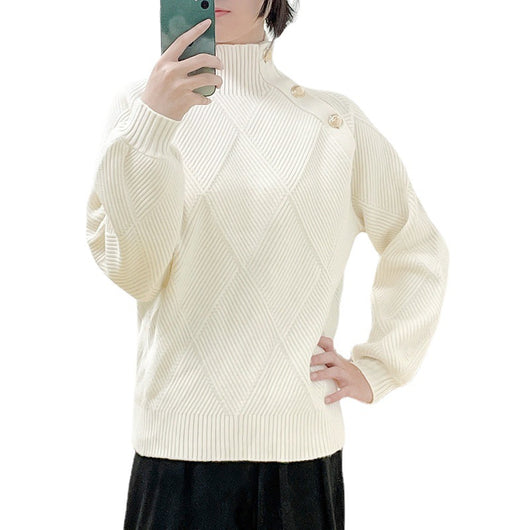 Suéter Cuello Alto a Cuadros Mujer - Pullover Holgado y Cómodo - Image 6