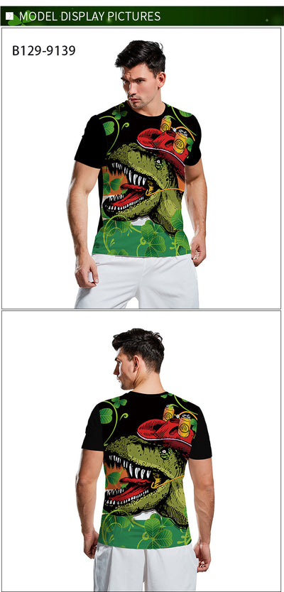Playera Estampada St. Patrick's Day Verde Neon Pareja - Impresión 3D Fiesta Callejera - Image 3