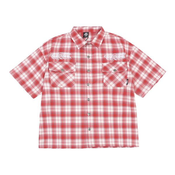 Camisa de Manga Corta con Letras Bordadas para Hombre