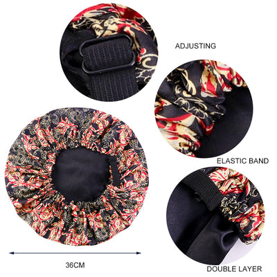 Gorro Ajustable de Satén Estampado Doble Capa - Image 14