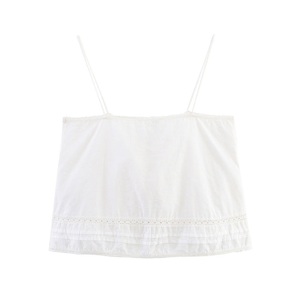 Blusa de Tirantes con Encaje Calado - Diseño Verano Mujer