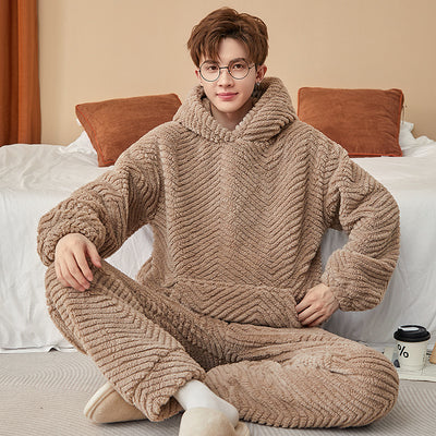 Pijama de Franela Coral Fleece para Hombre - Versátil para Casa y Salida - Image 5