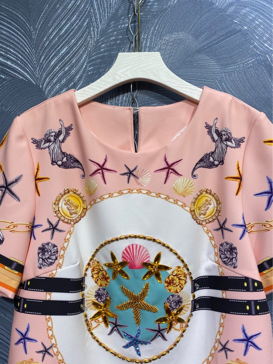 Conjunto Estampado: Blusa Manga Corta Cuello Redondo + Pantalón - Image 2