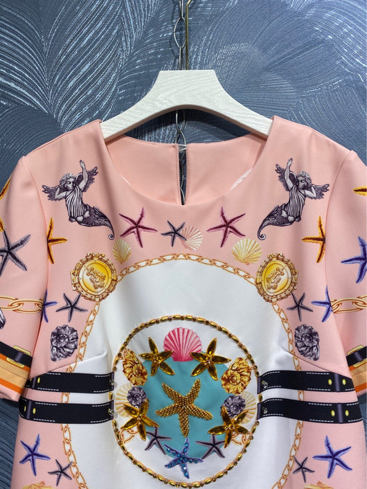Conjunto Estampado: Blusa Manga Corta Cuello Redondo + Pantalón - Image 2