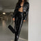 Abrigo de Cuero Negro Premium Estilo Cool Sasa - Otoño