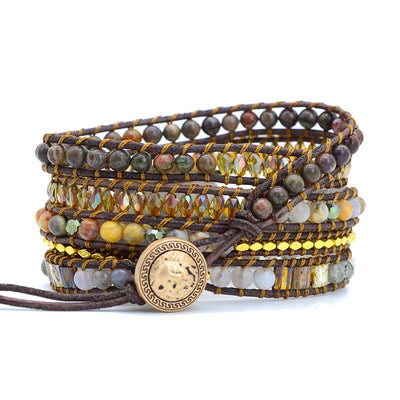 Pulsera Bohemia de Cristal y Cuentas Naturales - Image 7