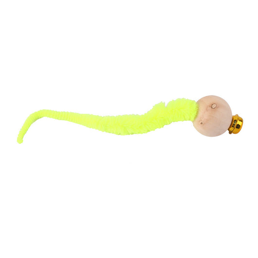 Orange plush cat toy with a wooden ball and a small golden bell, designed for cats to play and nibble. - Image 19