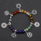 Pulsera de Chakras con Ágata Multicolor y Símbolo Yoga