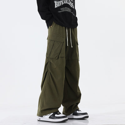 Pantalones Plisados Retro para Hombre - Corte Recto Casual Tendencia - Image 5