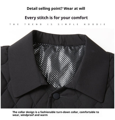Chaqueta Acolchada de Negocios con Diseño Geométrico para Hombre - Image 21