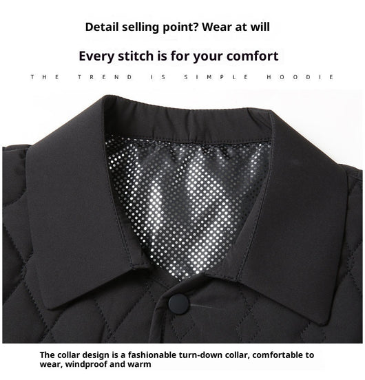 Chaqueta Acolchada de Negocios con Diseño Geométrico para Hombre - Image 21
