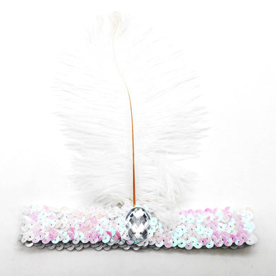 Diadema de Plumas de Avestruz con Diamantes y Lentejuelas - Image 8