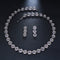 Conjunto de Collar y Aretes de Circonita Redonda Lujo