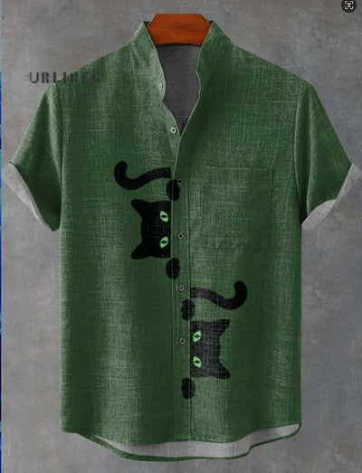 Camisa Cardigan Suelta con Estampado Abstracto 3D y Cuello de Pie - Image 21