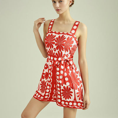 Jumpsuit Ancho Corto con Botones y Nudo Frontal - Image 2