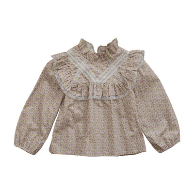 Blusa Infantil Elegante con Cuello de Madera y Flores - Image 9