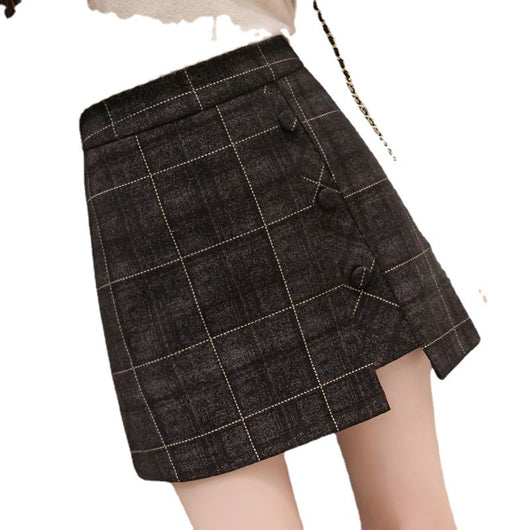 Falda Escocesa Irregular de Lana para Mujer - Corte Moderno - Image 8