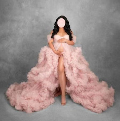 Vestido Premamá Hombros Descubiertos Multicolor para Sesiones Fotográficas - Image 20