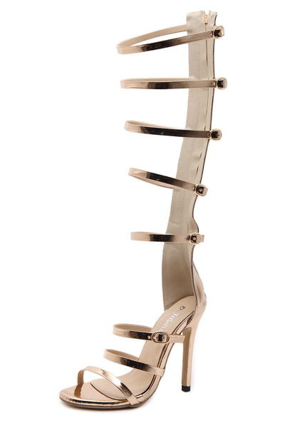 Sandalias Stiletto Romanas Huecas con Tacón Alto para Mujer - Image 2