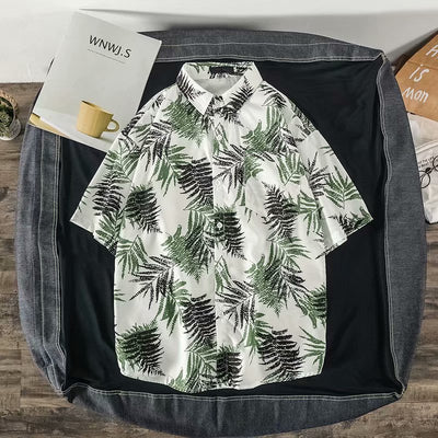 Camisa Suelta Estampada de Manga Corta para Hombre - Image 57