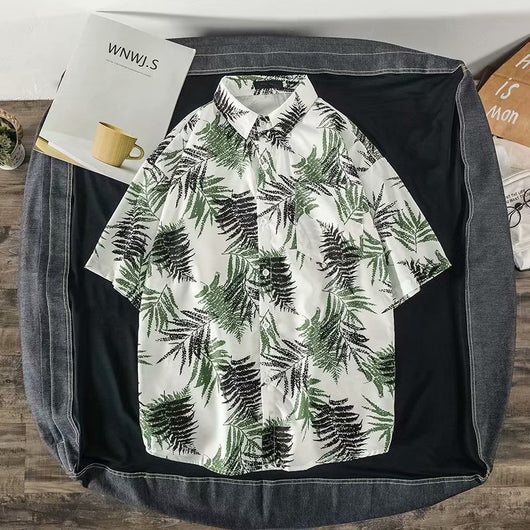 Camisa Suelta Estampada de Manga Corta para Hombre - Image 57