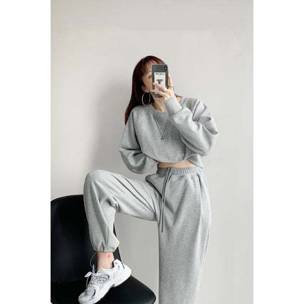 Suéter Deportivo Holgado para Mujer - Blusa Casual de Manga Larga con Cintura Alta