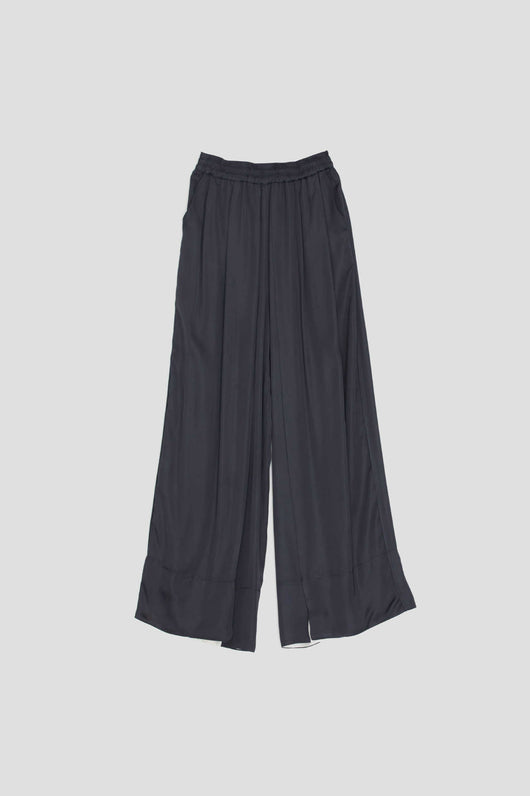 Pantalones Anchos de Pierna Suelta para Mujer - Diseño Combinado en Seda Casual - Image 9