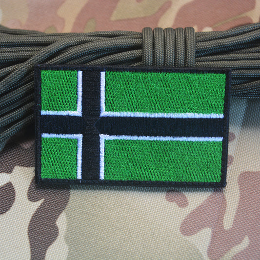 Parche Vikingo con Velcro y Bordado de Bandera