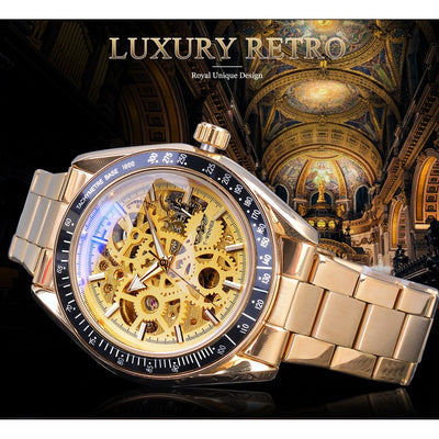 Reloj Mecánico Esqueleto de Acero para Hombre - Diseño Casual y Elegante - Image 2