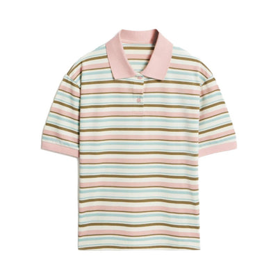 Polo Retro de Rayas Contraste - Camiseta Clásica de Manga Corta - Image 5