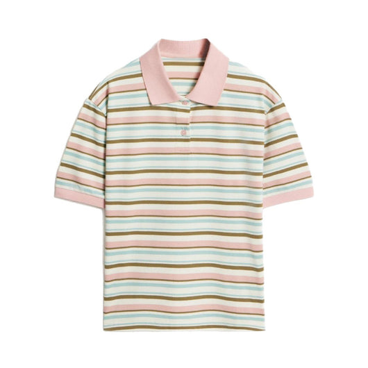 Polo Retro de Rayas Contraste - Camiseta Clásica de Manga Corta - Image 5
