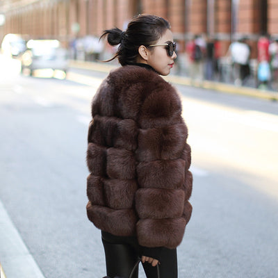 Abrigo de Piel Haining para Mujer - Largo Medio Invierno - Image 17