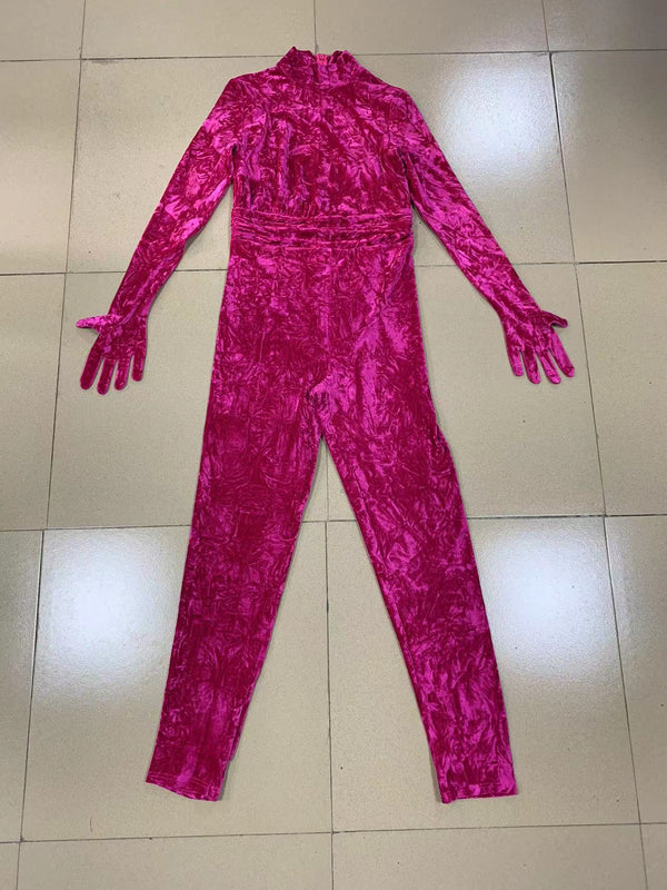 Jumpsuit Cuello Tortuga Rojo Rosado - Elegancia Moderna