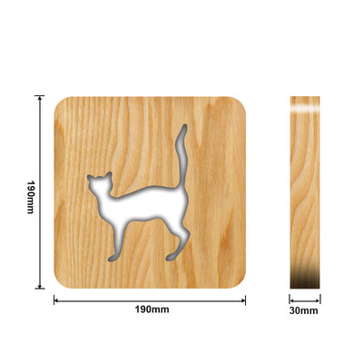 Lámpara 3D de Gato en Madera Hueca - Luz Nocturna Artesanal - Image 11