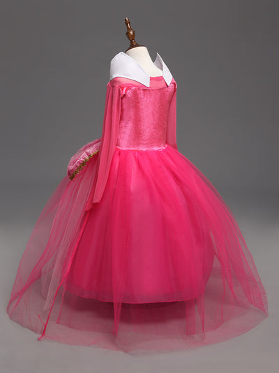 Vestido Princesa Niña Elegante Color Sólido - Image 8